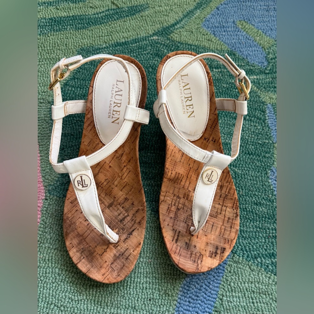 Ralph Lauren Reeta Cork Wedge Size 6.5 - Picture 7 of 9